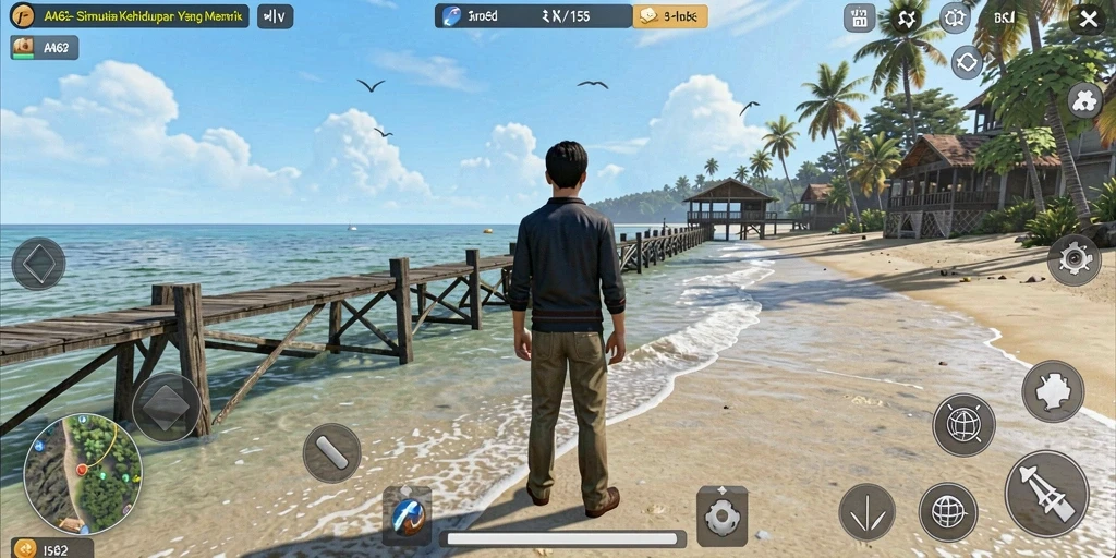 Tampilan menarik gameplay simulasi AA62 dengan karakter dan lingkungan yang hidup.