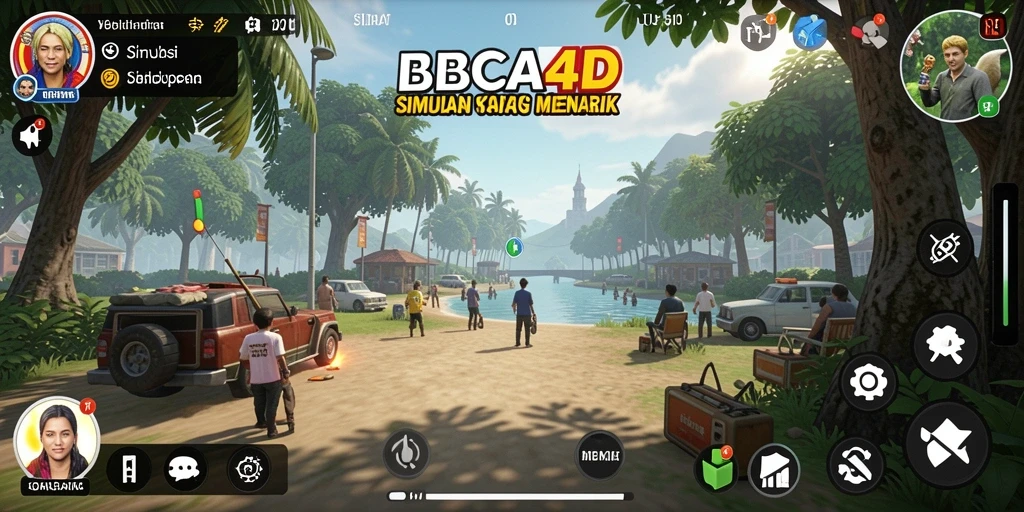 Tangkapan layar gameplay BBCA4D yang menampilkan interaksi sosial dan tantangan.