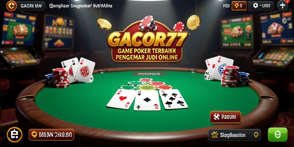 Screenshot dari gameplay GACOR77 yang menampilkan momen intens permainan Poker.
