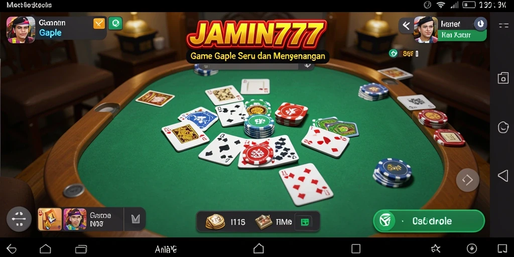 Tampilan gameplay seru dari JAMIN777, menampilkan momen seru saat bermain Gaple.