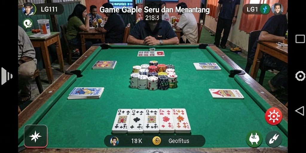 Tampilan gameplay LG111 yang menarik dalam permainan Gaple.
