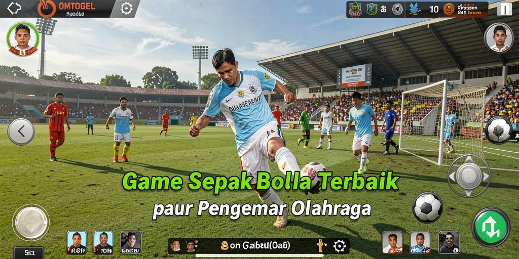Tangkapan layar gameplay OMTOGEL dengan aksi sepak bola yang mendebarkan.