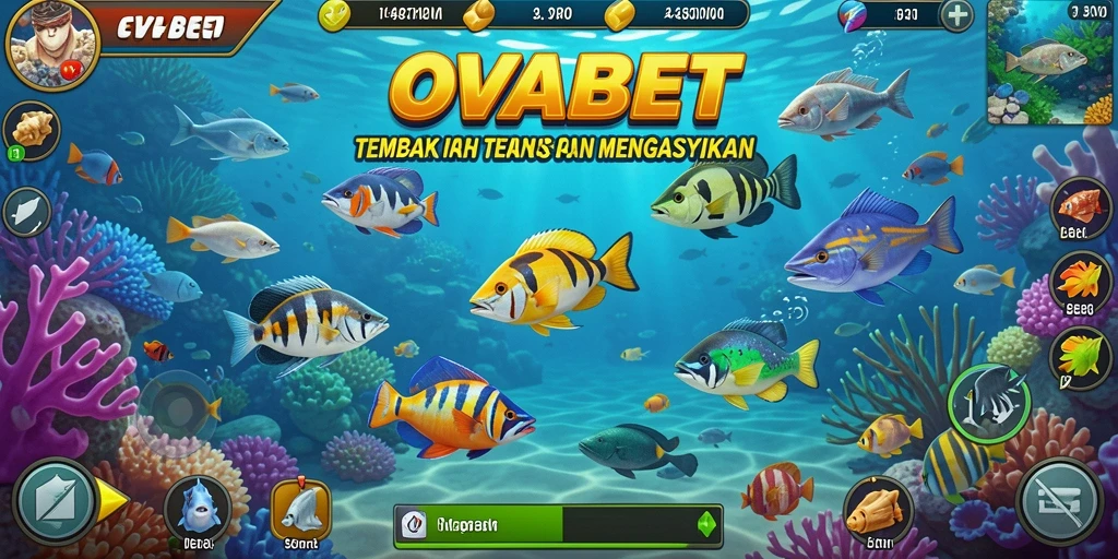 Gameplay seru dari OVABET saat menembak ikan di lautan.