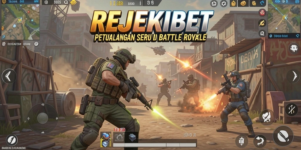 Tangkapan layar mendebarkan dari gameplay Battle Royale di REJEKIBET.