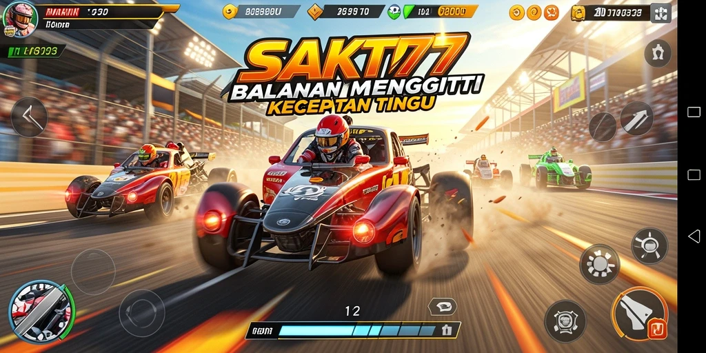 Tampilan gameplay SAKTI77 dengan balapan yang mendebarkan.