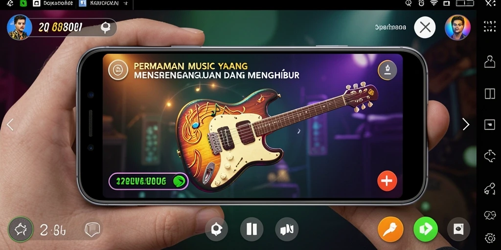 Screenshot utama V07 menampilkan gameplay interaktif musik yang menarik.
